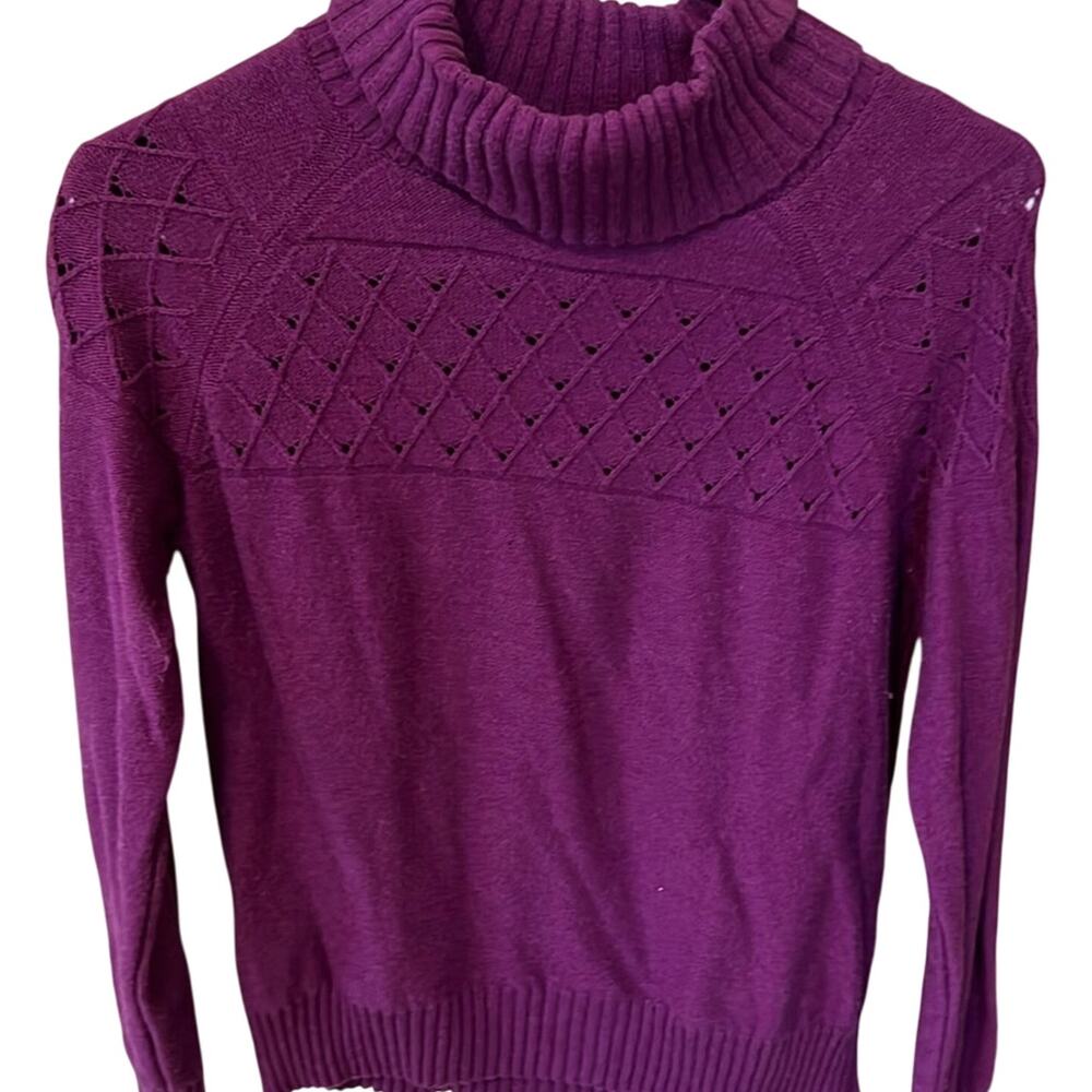 Banana Republic purple turtleneck sweater women's size xs preppy